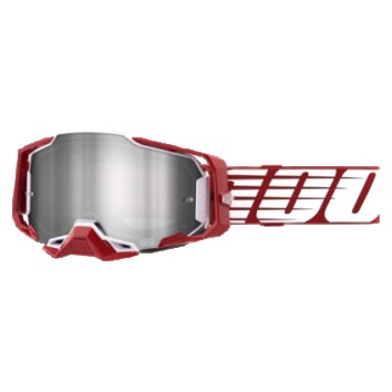 100% ARMEGA Goggle Oversized Deep Red - Flash Silver Lens